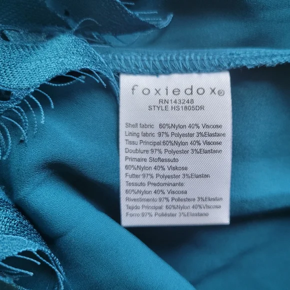 Foxiedox Blue Dress Cocktail Eyelash Lace NWT - Picture 4 of 10